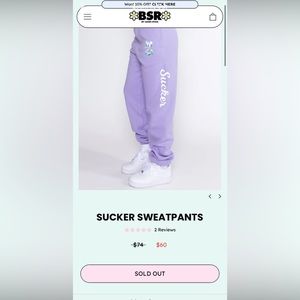 Sami ryan x doll kill “sucker” sweat pants purple size small